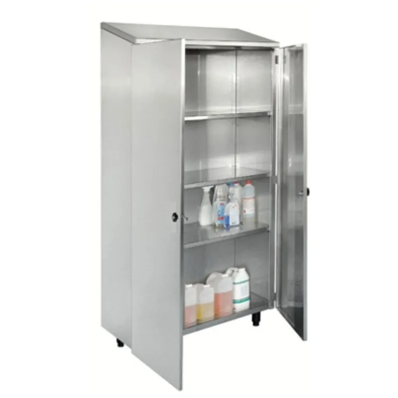 Armoire Rangement Modulable Inox 2 Portes Battantes avec Roulettes - L 1200 mm
