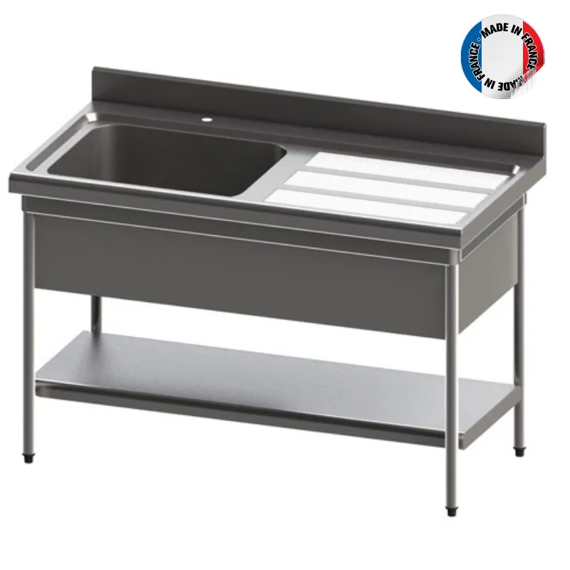 Plonge Standard 1 Bac avec Cache-Cuve - P 700 - L 700 mm