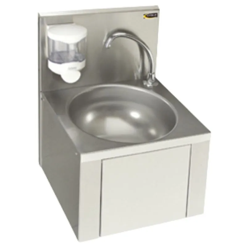 Lave Mains à Cuve Ronde avec Dosseret et Distributeur de Savon Plastique