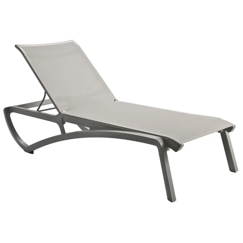 Chaise Longue Sunset - Gris Platinium