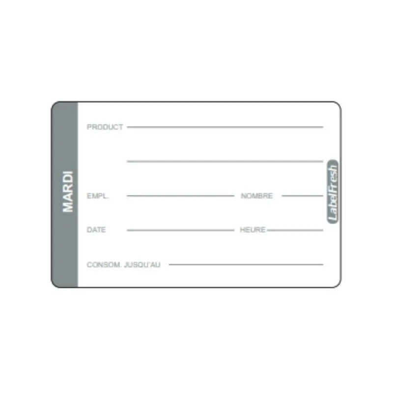 Etiquette de Traçabilité LabelFresh Pro - Mardi - 70 x 45 mm - Lot de 500