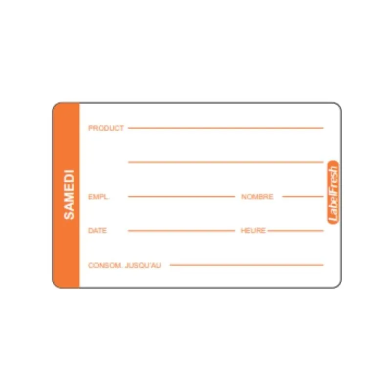 Etiquette de Traçabilité LabelFresh Pro - Samedi - 70 x 45 mm - Lot de 500