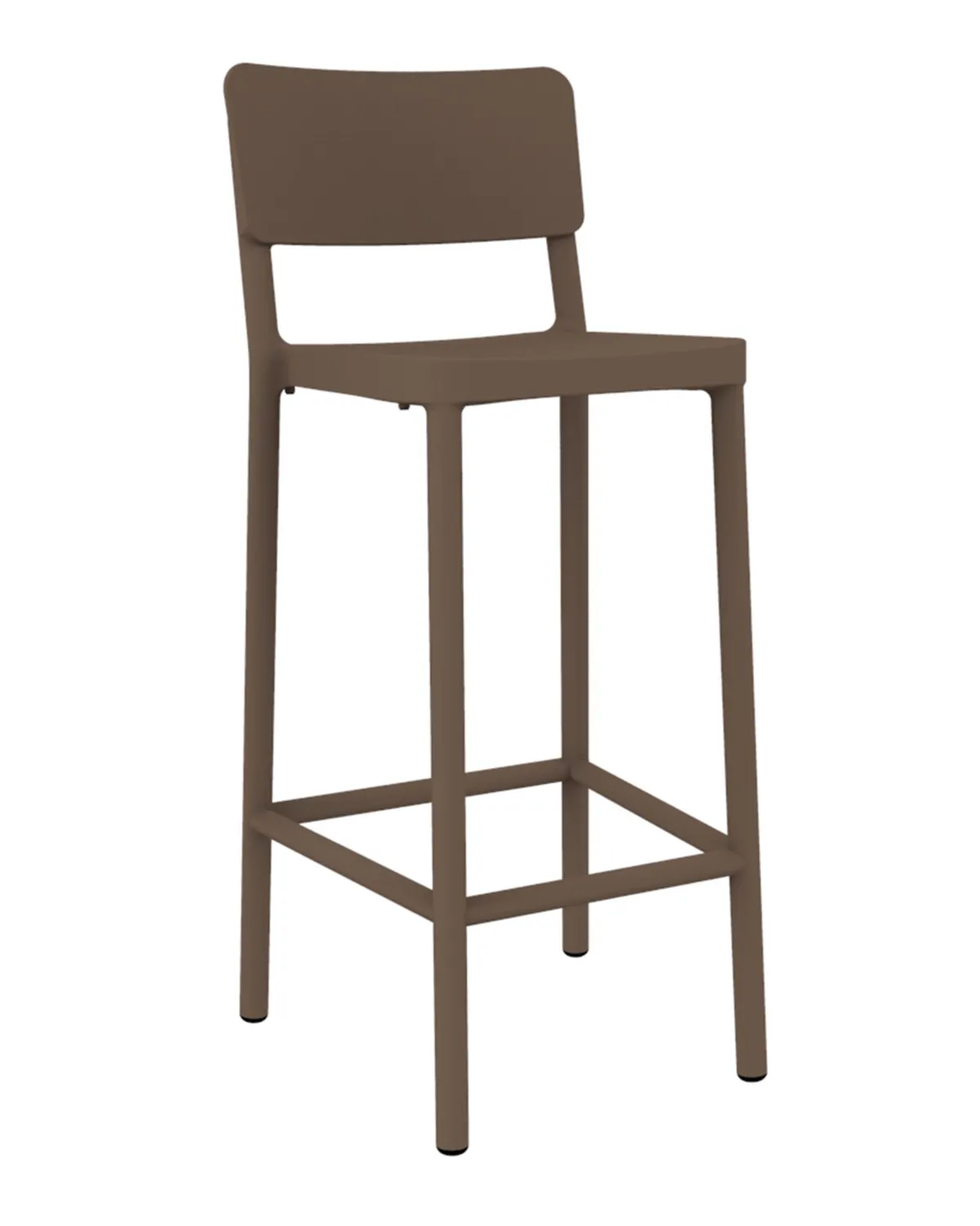 Tabouret Haut Lisboa - Chocolat - Lot de 4