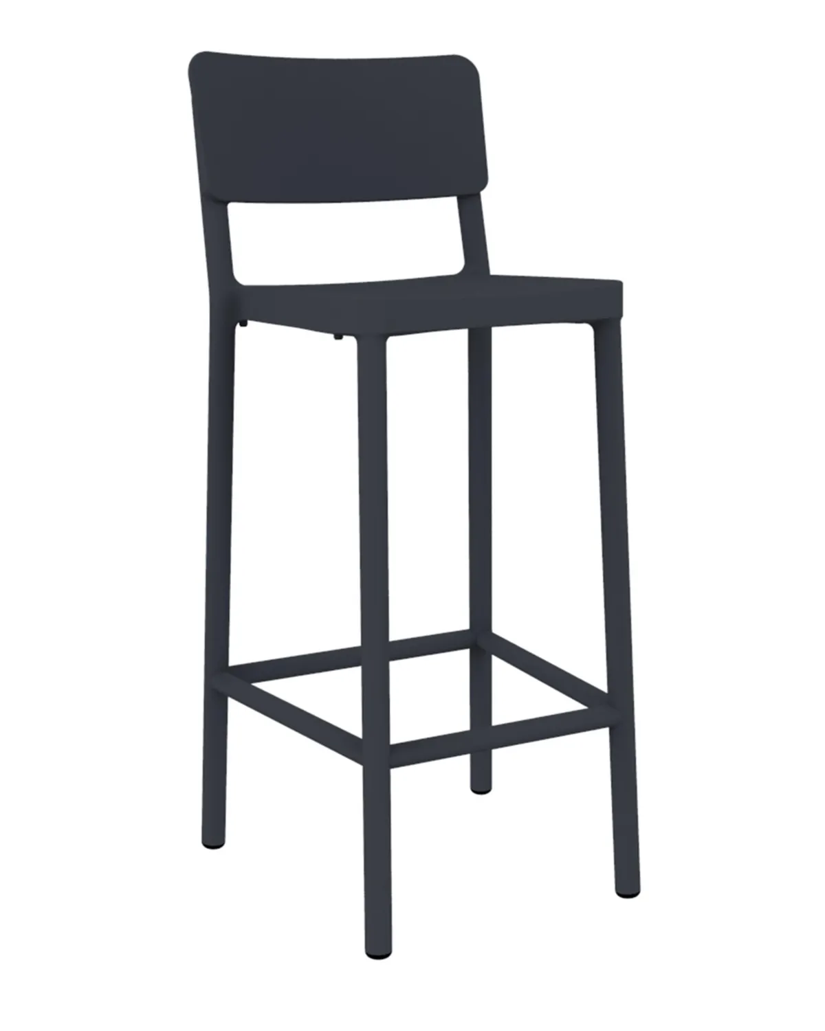 Tabouret Haut Lisboa - Gris Foncé - Lot de 4