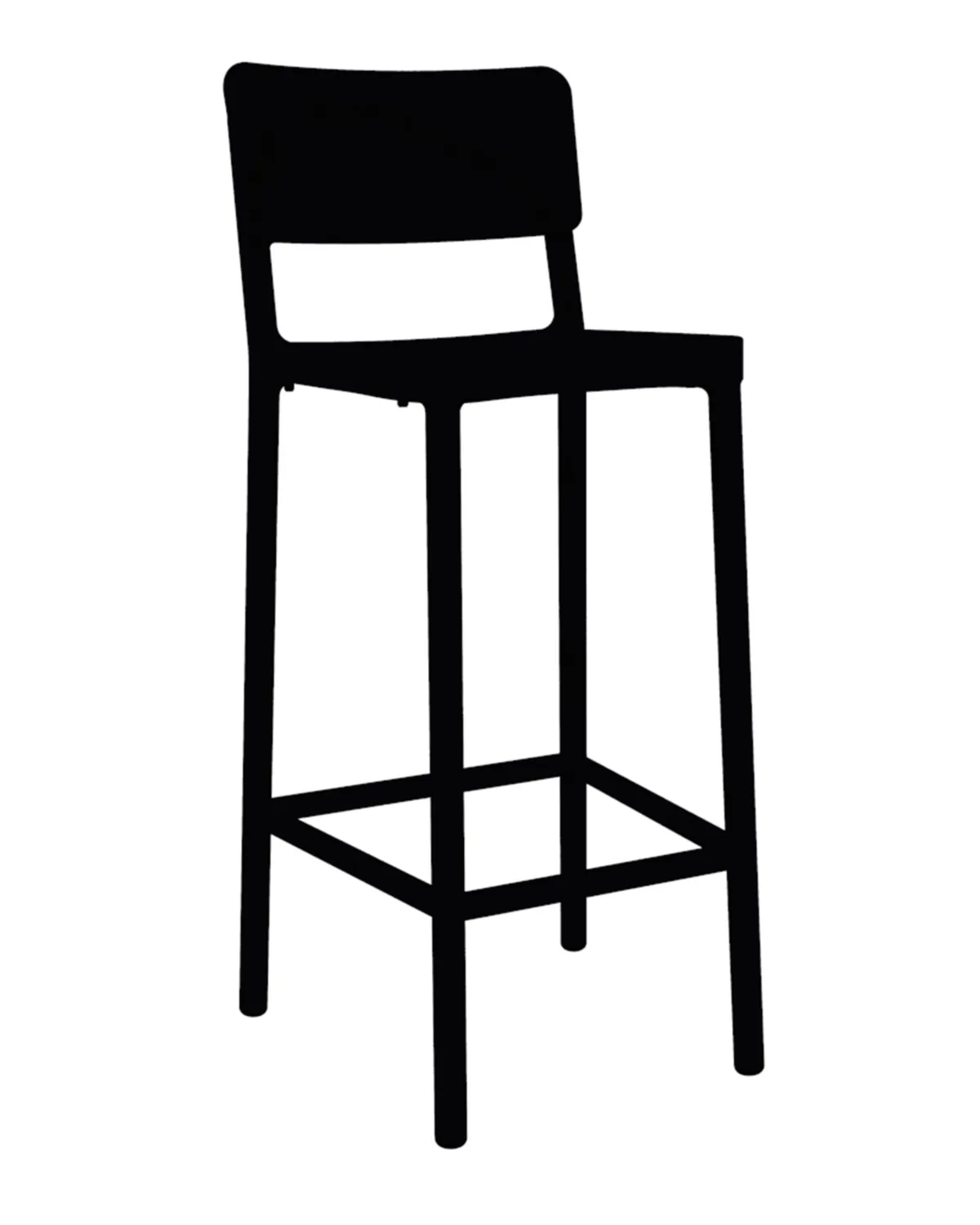 Tabouret Haut Lisboa - Noir - Lot de 4