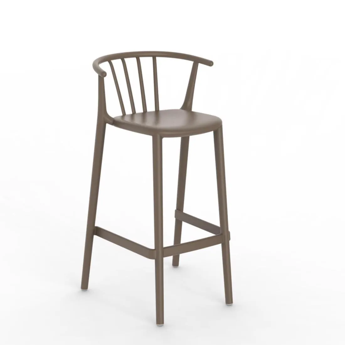 Tabouret Haut Woody - Chocolat - Lot de 4
