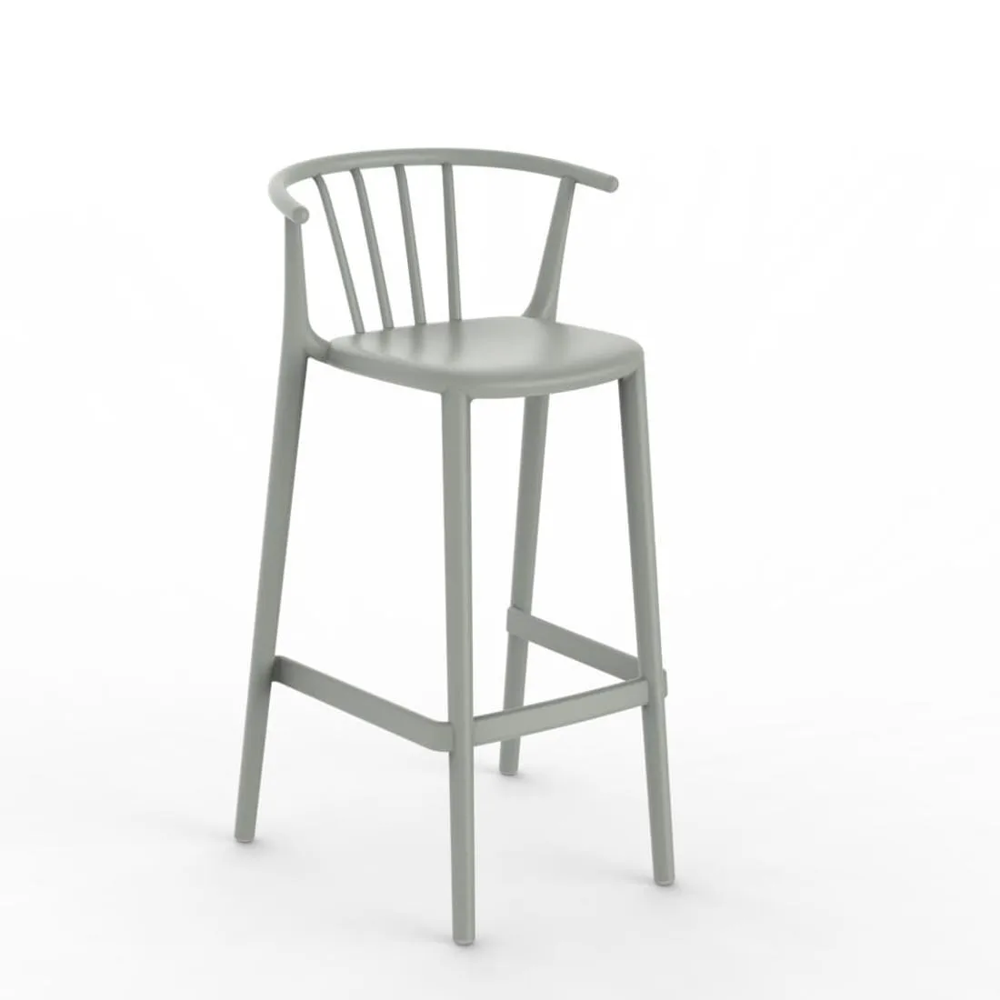 Tabouret Haut Woody - Gris-Vert - Lot de 4