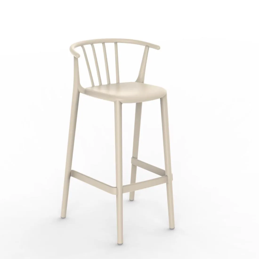 Tabouret Haut Woody - Ivoire - Lot de 4