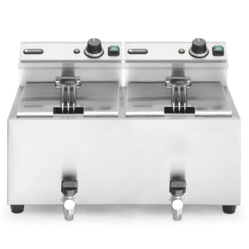 Friteuse Mastercook avec Robinet de Vidange - 2 x 8 L