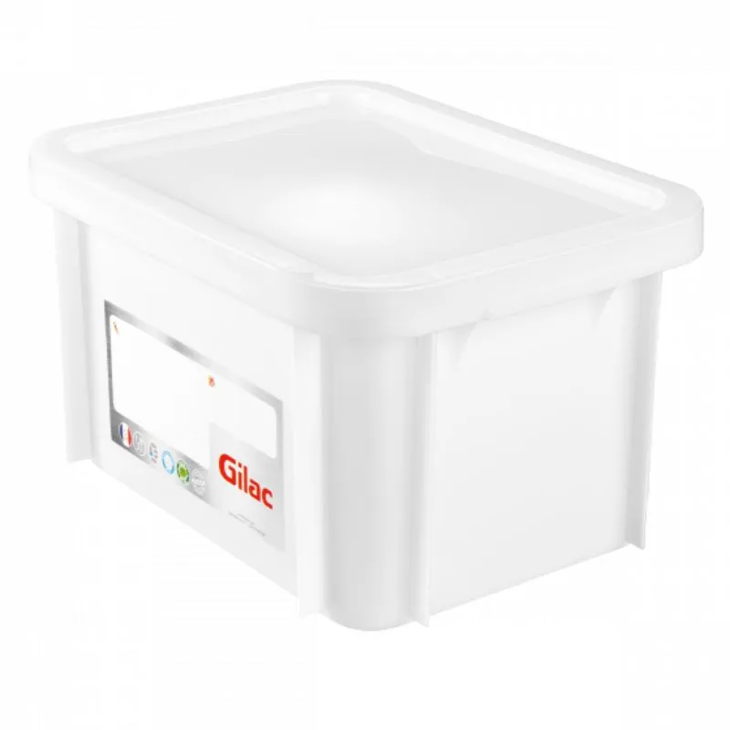Bac Rectangulaire 15 L avec Couvercle Blanc HACCP