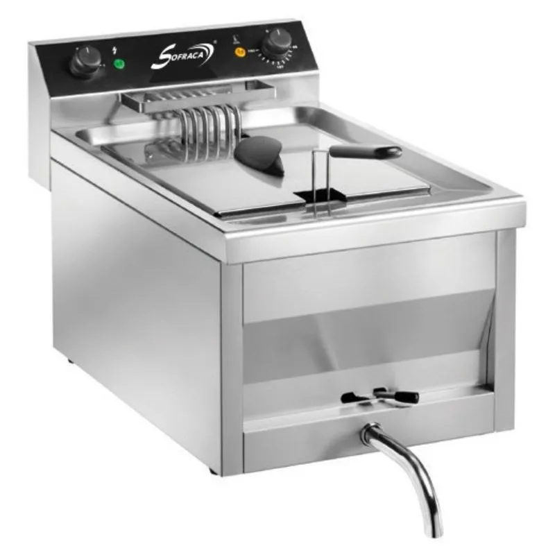 Friteuse Professionnelle à Poser avec Robinet de Vidange - 12 L