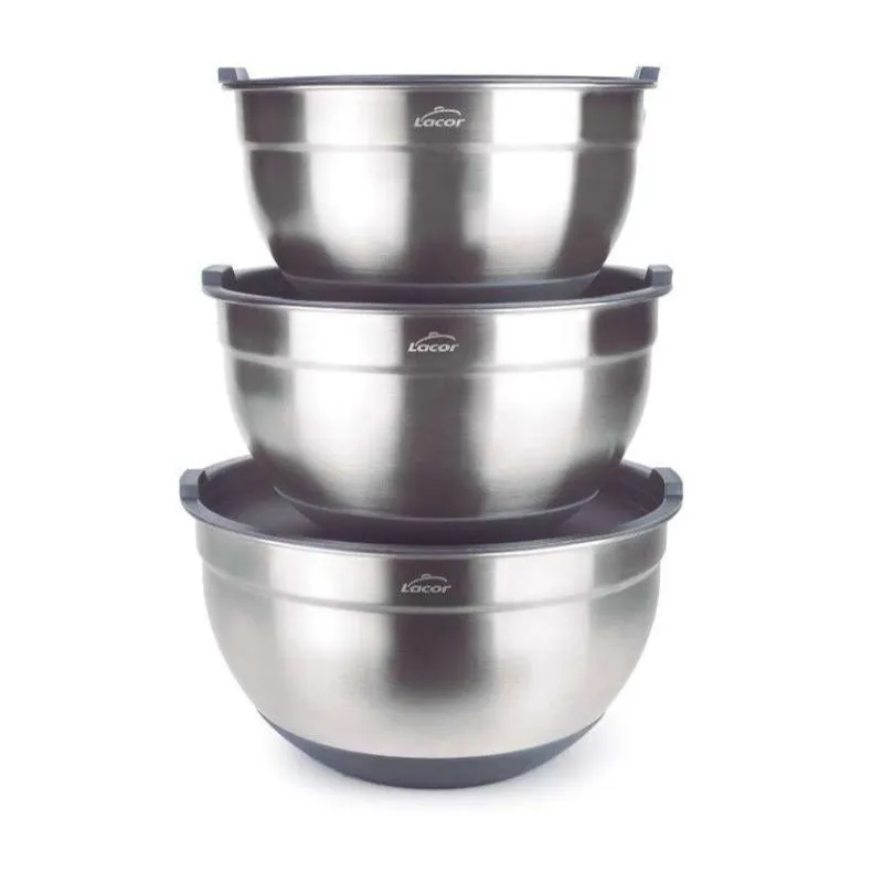 Ensemble de 3 Bols en Inox - 3 à 4,8 L