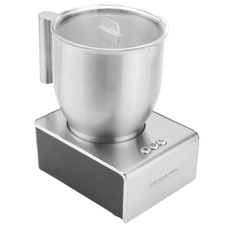 Mousseur à Lait Électrique 0,4 L 650 W, Pot Inox avec Couvercle, Mousse Chaude/Froide, Cappuccino Latte