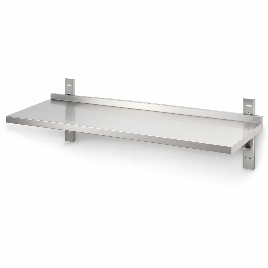 Étagère Murale Inox 1000 x 355 mm avec Dosseret, Rangement Cuisine Professionnelle CHR