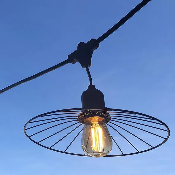Guirlande Lumineuse Extérieure à Abat Jour Acier 6 m - Chic Cage Light