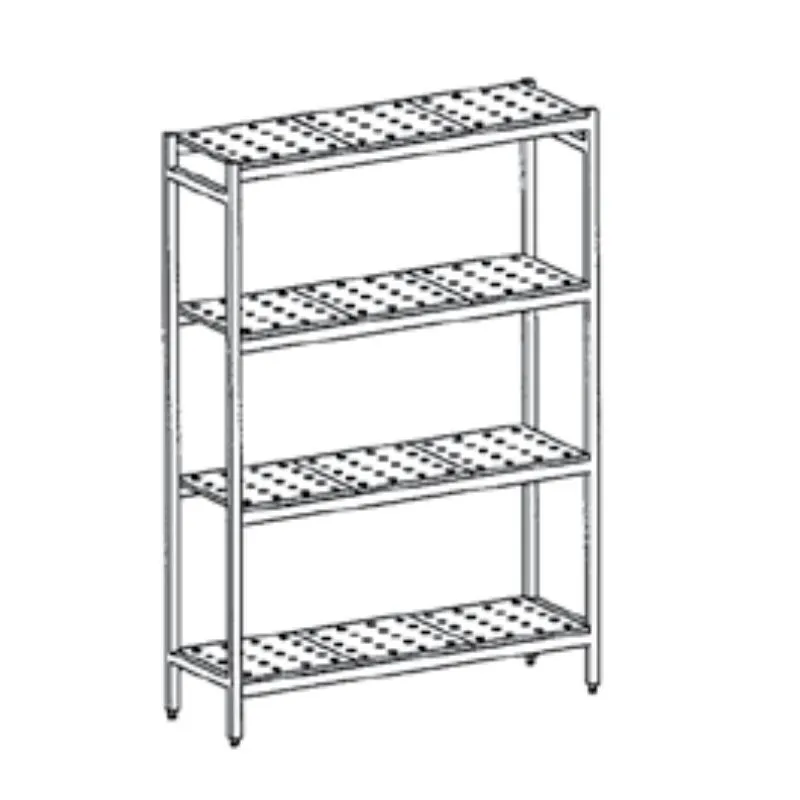 Rayonnage Inox 4 Niveaux Perforé - L 1260 x P 500 mm