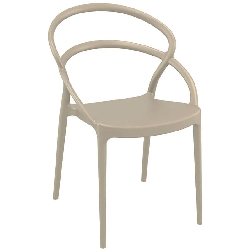 Chaise Toulon Empilable Taupe - H 820 mm