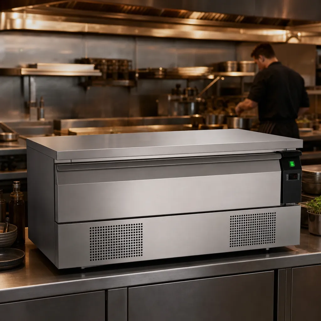 Soubassement Réfrigéré Dual Temp -22/+8°C 1 Tiroir 3x GN1/1, Inox AISI 304, Froid Ventilé, 1230 mm