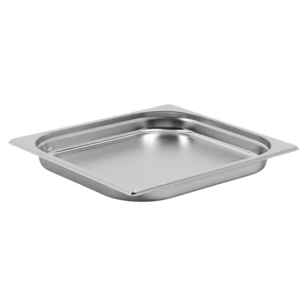 Bac Gastronorme GN 2/3 Inox 355 x 325 x 40 mm, Capacité 3 L, Compatible Lave-Vaisselle, Cuisine Pro