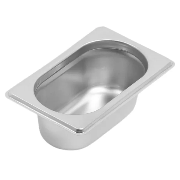 Bac Gastro GN 1/9 Inox AISI 201 - Profondeur 65 mm - 0,6 L - Bac Gastronorme pour Buffet et Stockage