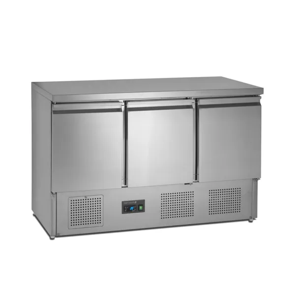 Saladette Réfrigérée Positive GN 1/1 en Inox - 3 Portes - 368 L - 4 GN 1/1