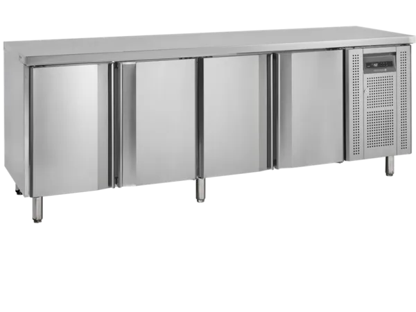 Table Réfrigérée Négative en Inox - 4 Portes - GN 1/1