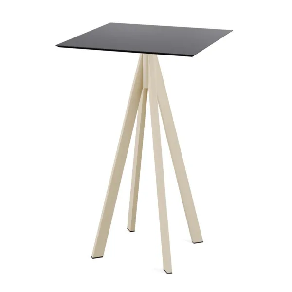 Mange-Débout Infinity Piètement Sable et Plateau Noir - 70 x 70 cm