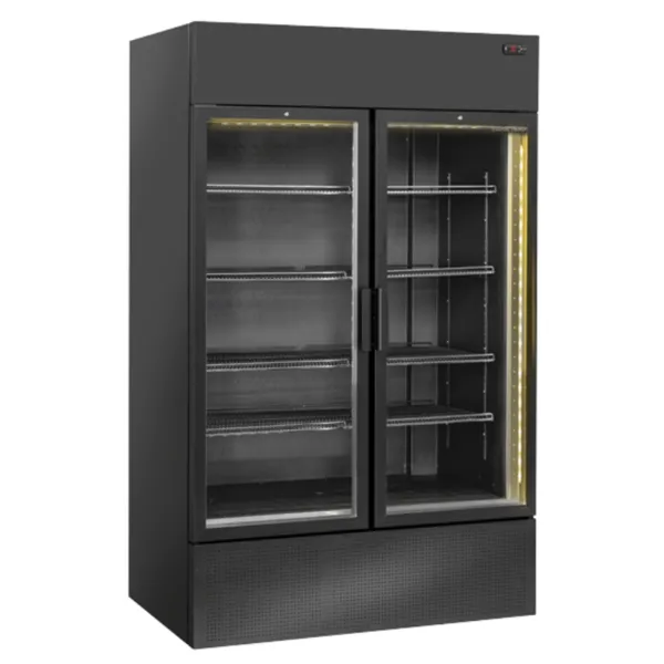Vitrine Réfrigérée Positive 2 Portes Noir – 1200 L