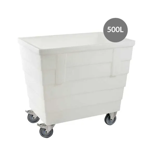 Bac Double-Paroi Avec Roues et Bonde - 500 L - Blanc