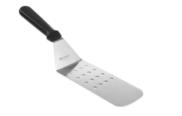 Spatule Flexible Perforée Coudée Inox avec Manche en PP - 37 cm