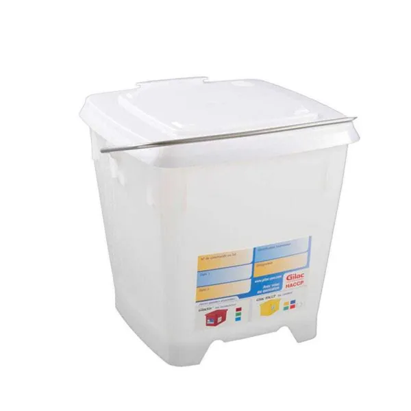 Seau Carré 12 L + Couvercle Étanche Blanc