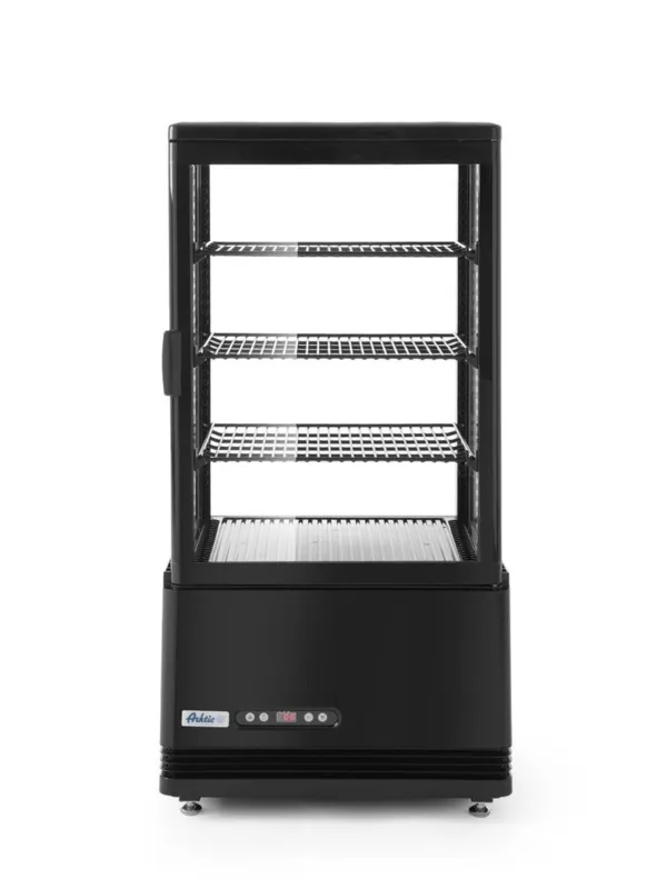 Vitrine Réfrigérée Noire 4 Faces Vitrées - 68 L