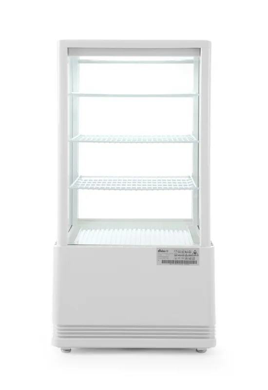 Vitrine Réfrigérée Blanche 4 Faces Vitrées - 68 L