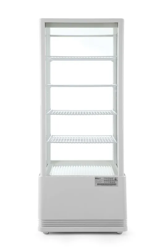 Vitrine Réfrigérée Blanche 4 Faces Vitrées - 98 litres
