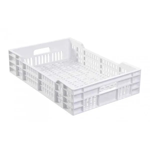 Caisse 600 X 400 Ajouree 25L Blanc