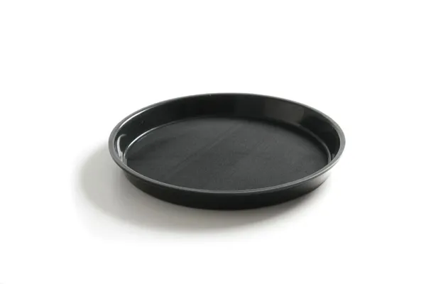 Plateau Rond à Bord Haut en Polypropylène - Noir - 360 mm de Diamètre