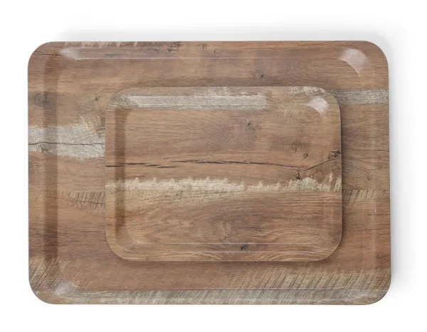 Plateau de Service en Mélamine Imprimé Bois - 350 x 240 mm