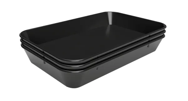 Plat de Présentation Mélamine Noir - L 280 x P 420 x H 60 mm - Lot de 3