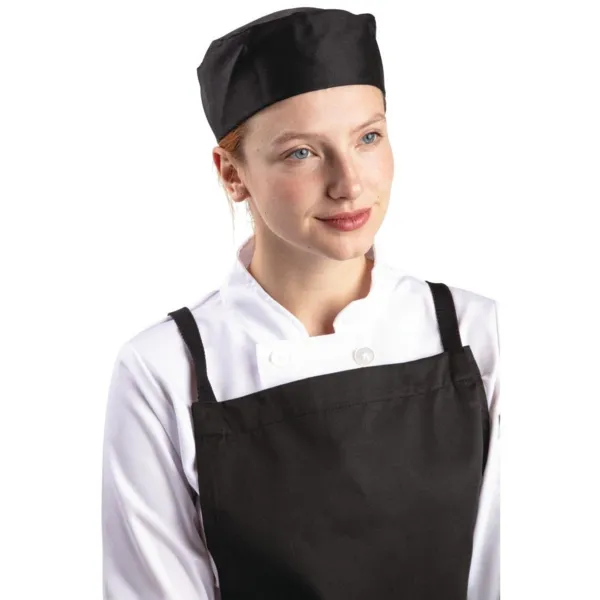 Calot De Cuisine Noir En Polycoton - Taille M
