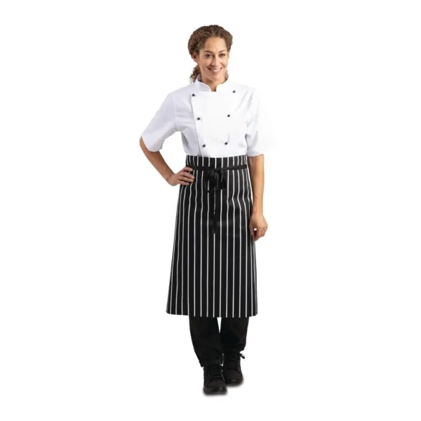 Tablier de Cuisine Rayé Blanc et Noir - 760 x 970 mm