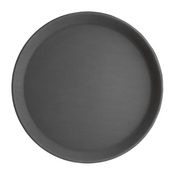 Plateau Rond Noir Antidérapant - 280 mm de Diamètre
