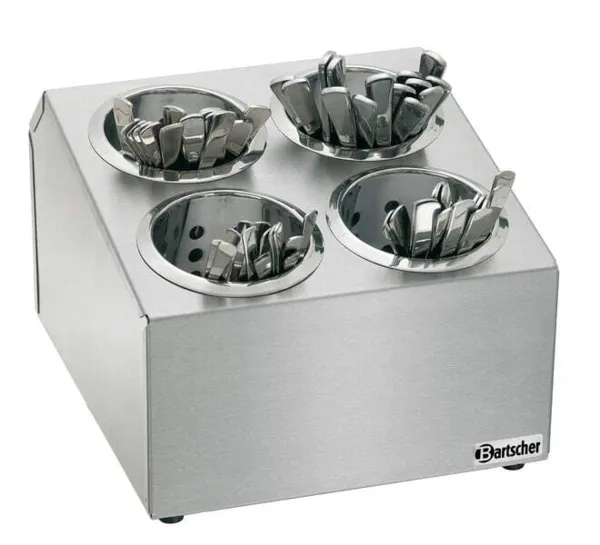 Bac à Couverts avec 4 Récipients Inox