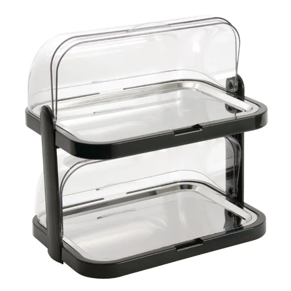 Plateau Réfrigéré à 2 Etages à Couvercle Rabattable - 440 x 320 mm