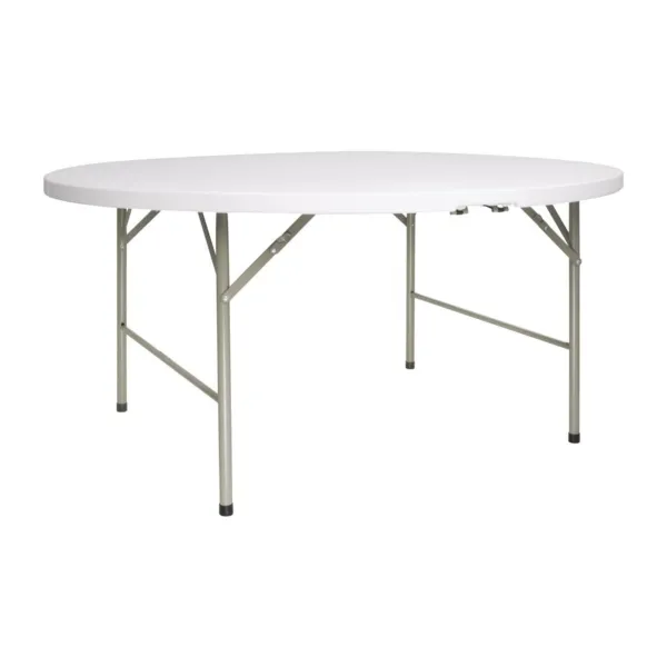 Table Ronde Pliable au Centre Blanche - Ø 1530 mm