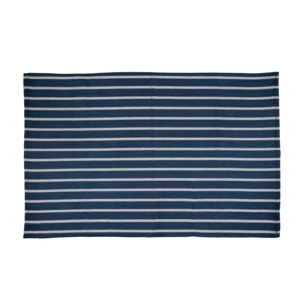 Torchon de Cuisinier Bleu Marine Rayé Blanc - 457 x 711 mm