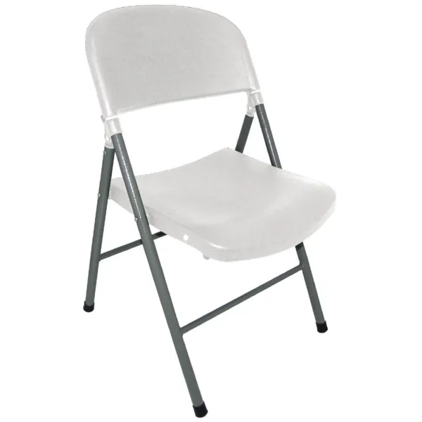 Chaise Pliante Blanche et Grise - Lot de 2