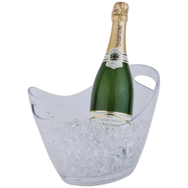 Seau à Vin ou Champagne Transparent avec Poignées - Capacité 2 Bouteilles