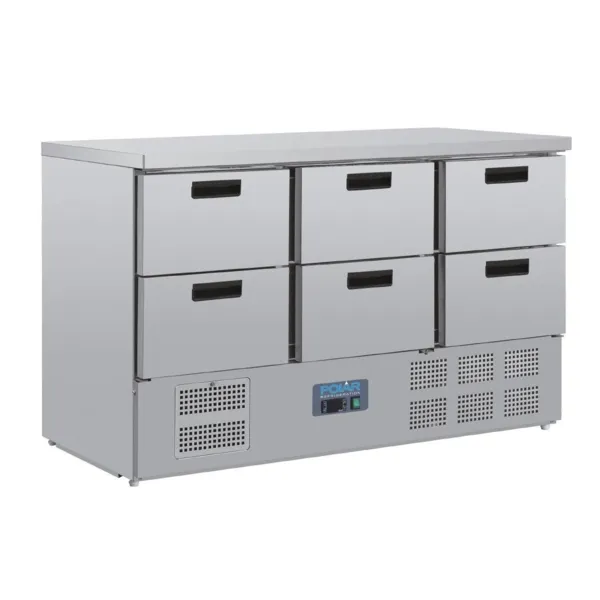 Table Réfrigérée Positive en Inox - 6 x GN 1/1