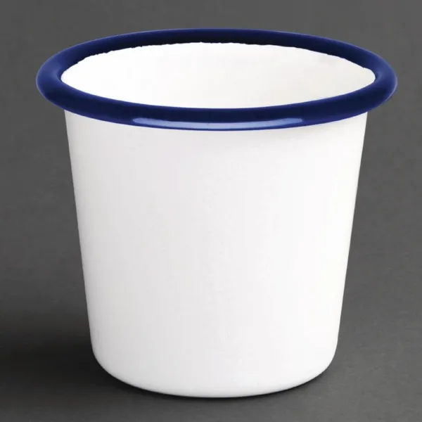 Pot à Sauce en Acier Émaillé Bleu et Blanc 114 ml - Lot de 6