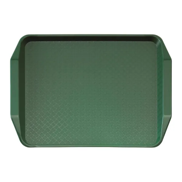 Plateau Rectangulaire Vert Avec Poignées En Polypropylène Fast Food 430Mm - Lot de 24